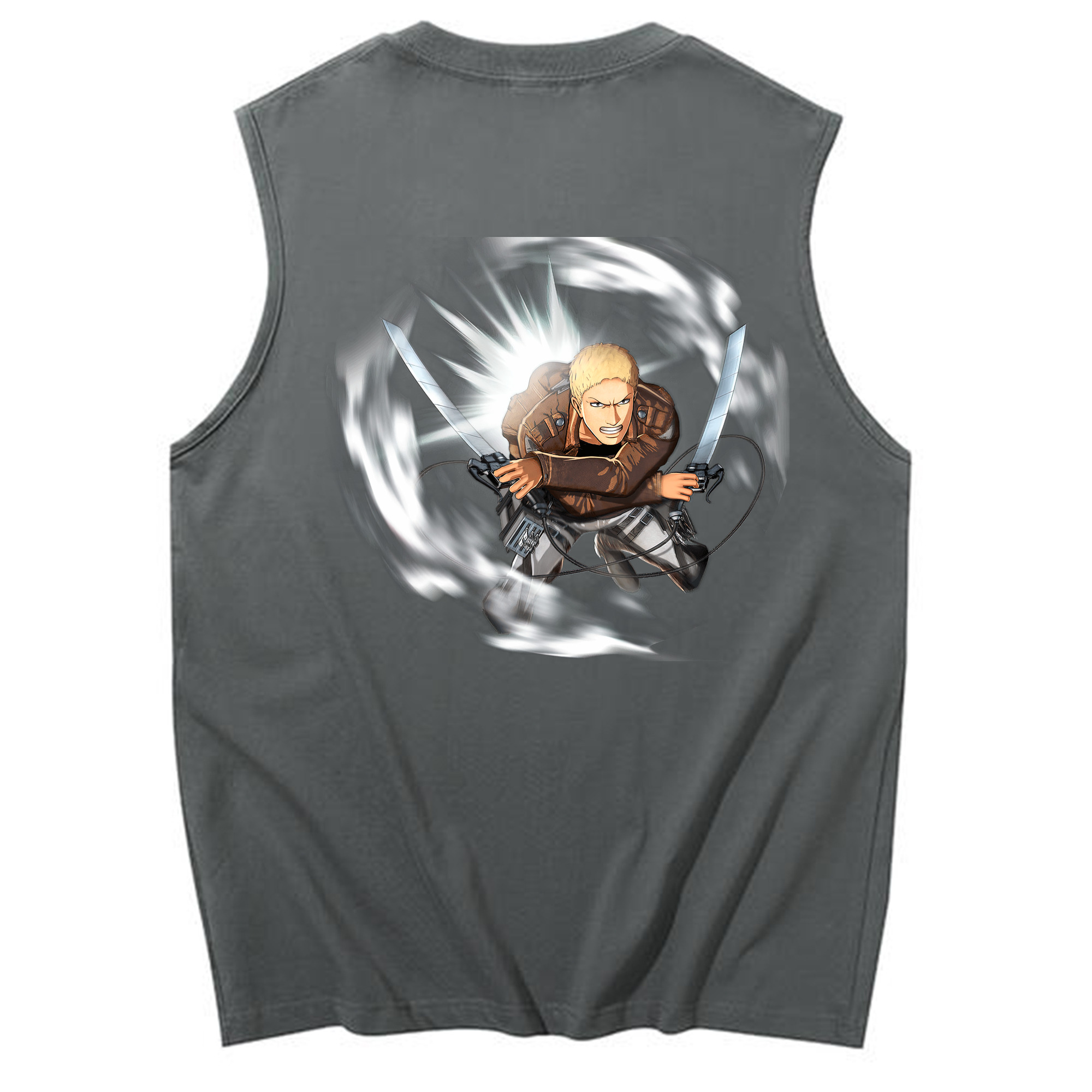 （画像用） 進撃の巨人 ライナー・ブラウン Attack on Titan Reiner Braun コットン100％タンクトップ（背面プリント）